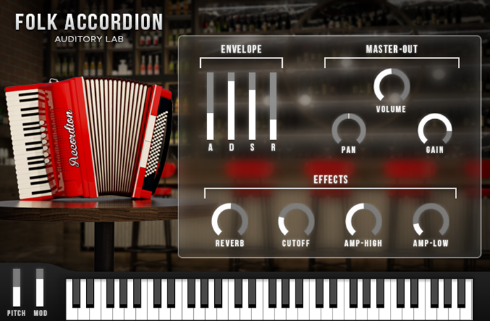 Ethnic and folk accordion VST plugin including harmonium and bandoneon sounds for virtual music creation